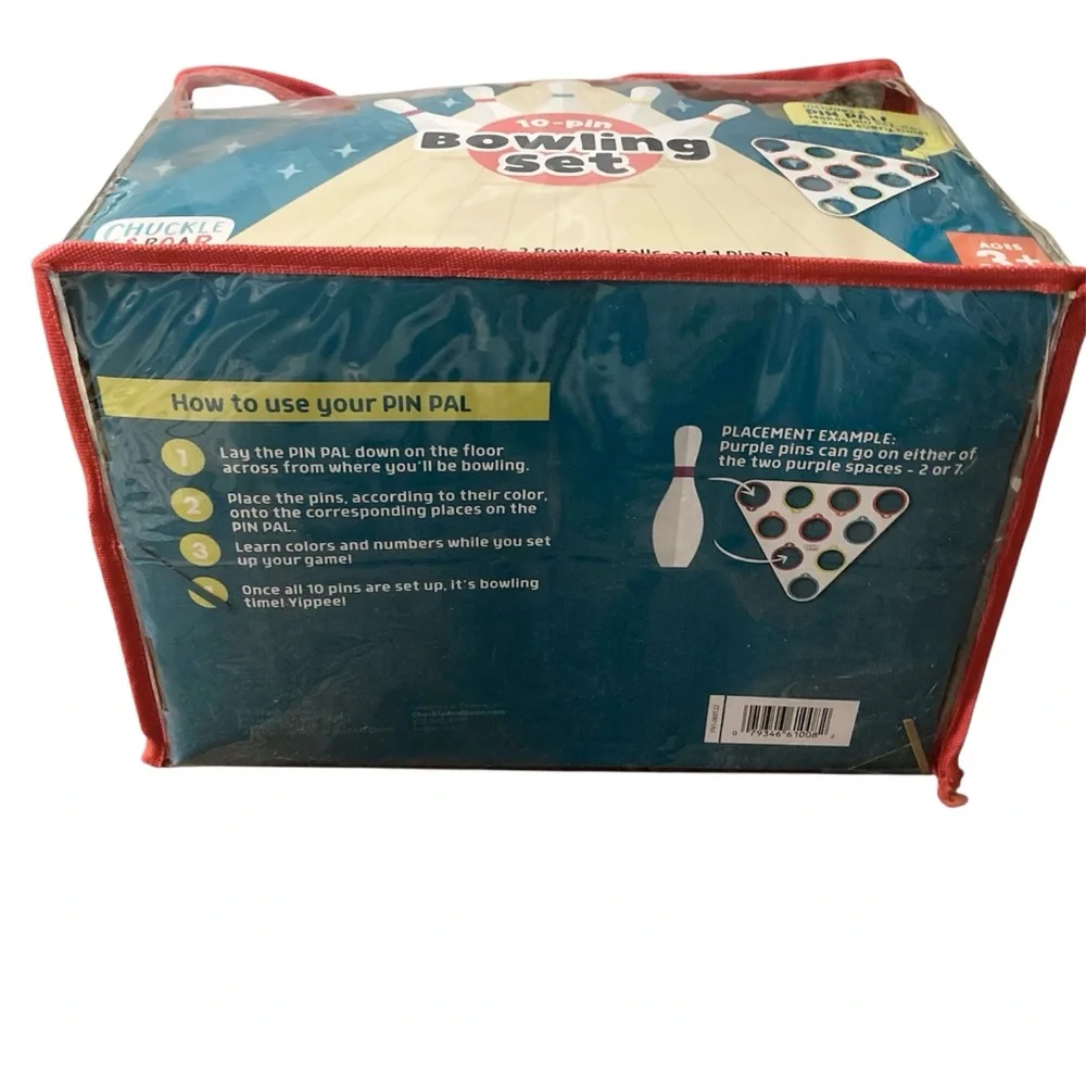 Chuckle & Roar 10-Pin Bowling Set - Red and White Brand New - Picture 3 of 4